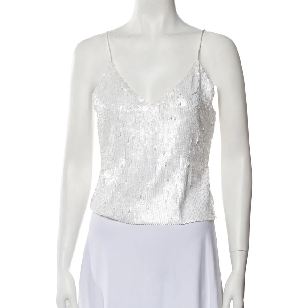 NEVER WORN | Alice + Olivia | Sequin Top | White - S